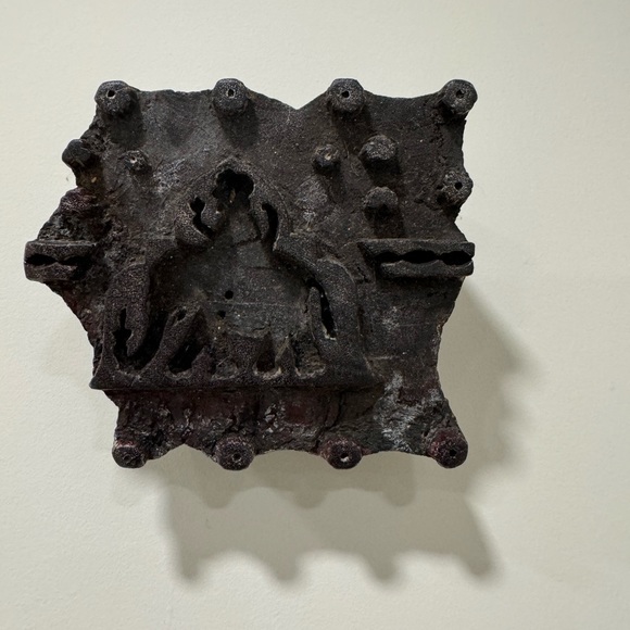 Vintage old Hand Carved Rare Wooden Textiles Printing Block Stamp /wall Art - Picture 1 of 7